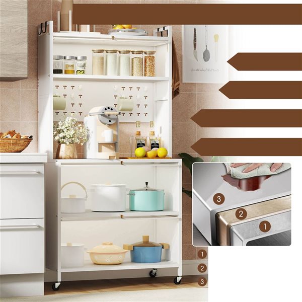 Costway White 5-Tier Kitchen Baker’s Rack