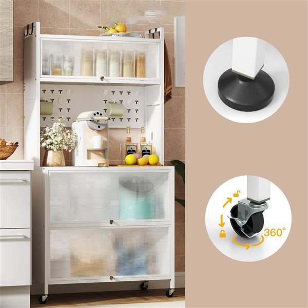 Costway White 5-Tier Kitchen Baker’s Rack