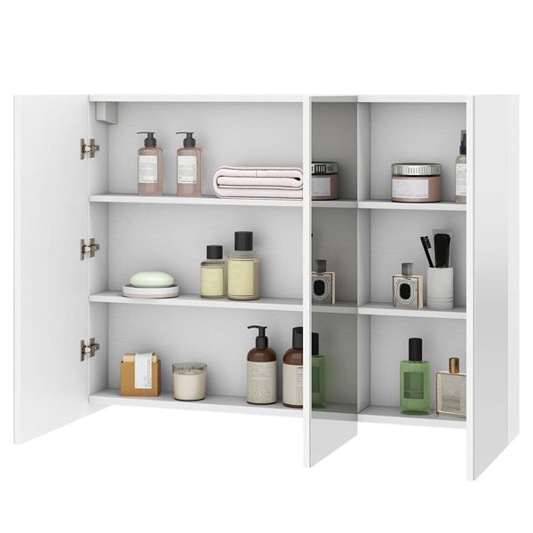 Costway 36-in Wide Wall Mount Bathroom Medicine Cabinet - White