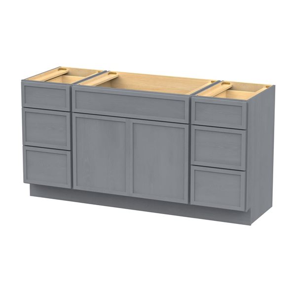 Vanity Art 69-in W x 21-in D x 32.5-in H Bathroom Vanity Cabinet w/o Top - Smoky Grey