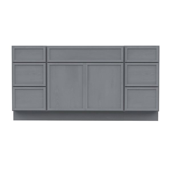 Vanity Art 69-in W x 21-in D x 32.5-in H Bathroom Vanity Cabinet w/o Top - Smoky Grey