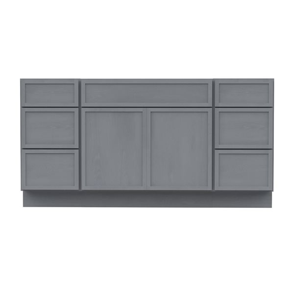 Vanity Art 69-in W x 21-in D x 32.5-in H Bathroom Vanity Cabinet w/o Top - Smoky Grey