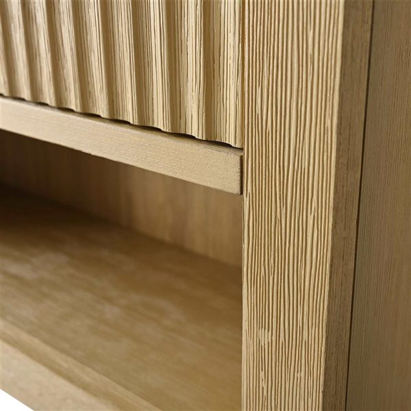 Vanity Art 24-in Medicine Cabinet - Linear Natural Oak w/ Golden Brushed Handles