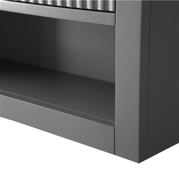 Vanity Art 24-in Medicine Cabinet - Linear Grey w/ Brushed Gold Handles