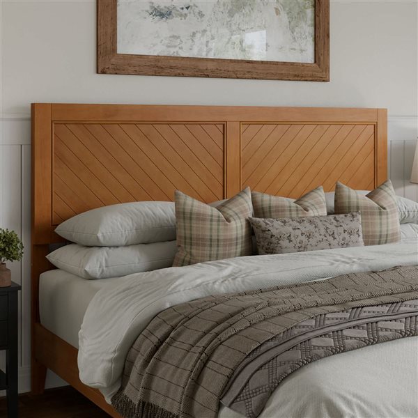 AFI Canyon King Bed Chevron Panel Headboard - Light Toffee