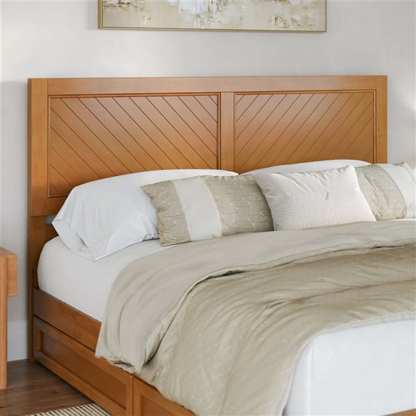 AFI Canyon King Bed Chevron Panel Headboard - Light Toffee