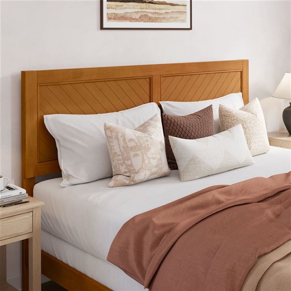 AFI Canyon King Bed Chevron Panel Headboard - Light Toffee