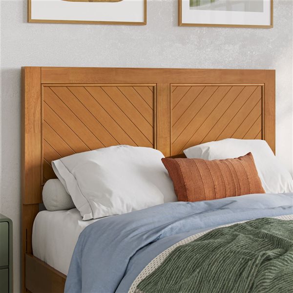 AFI Canyon Full Bed Chevron Panel Headboard - Light Toffee