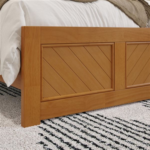 AFI Canyon Twin XL Foundation Bed Frame with Matching Footboard - Light Toffee