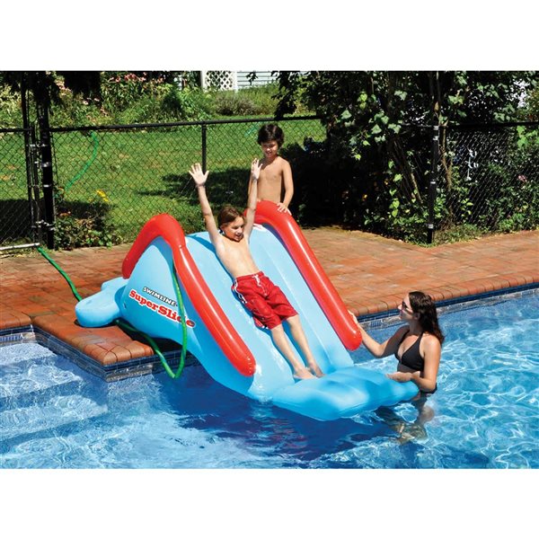 Swim Central 17‑in Inflatable Blue Super Swimming Pool Slide