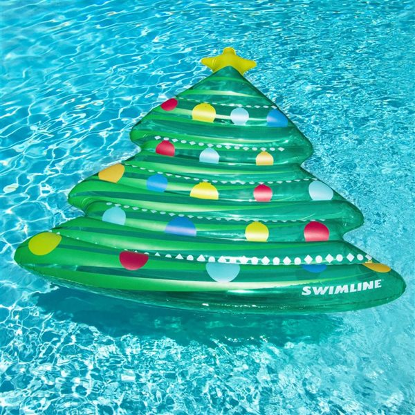 Swimline 70‑in Christmas Tree Inflatable Pool Mattress Raft