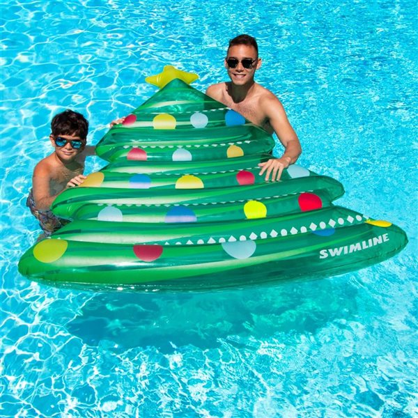 Swimline 70‑in Christmas Tree Inflatable Pool Mattress Raft