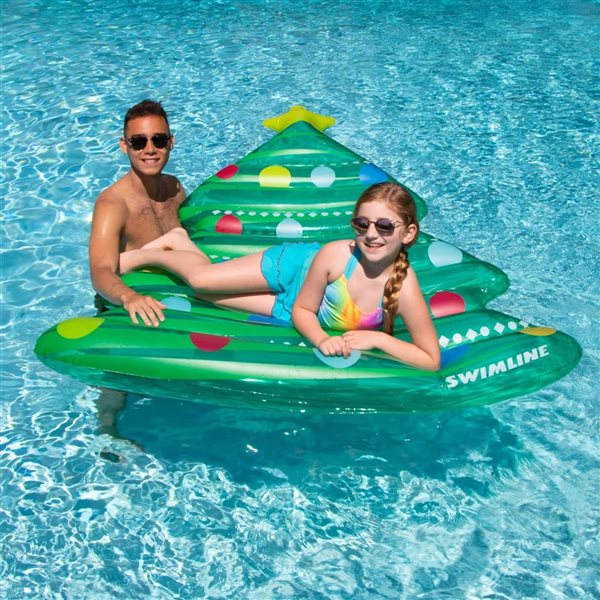 Swimline 70‑in Christmas Tree Inflatable Pool Mattress Raft
