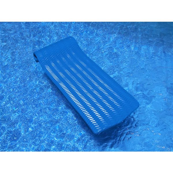 Swim Central 74‑in Blue Sofskin Rippled Blue Floating Swimming Pool Mattress