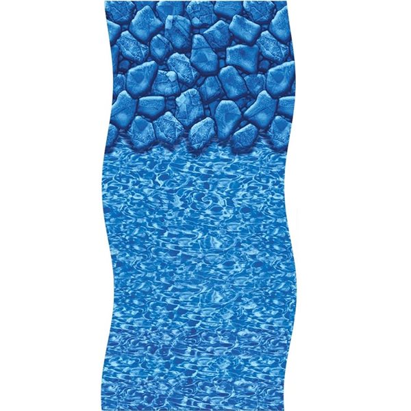 Swim Central Boulder Swirl 24‑ft Blue Round Overlap Above‑Ground Swimming Pool Liner