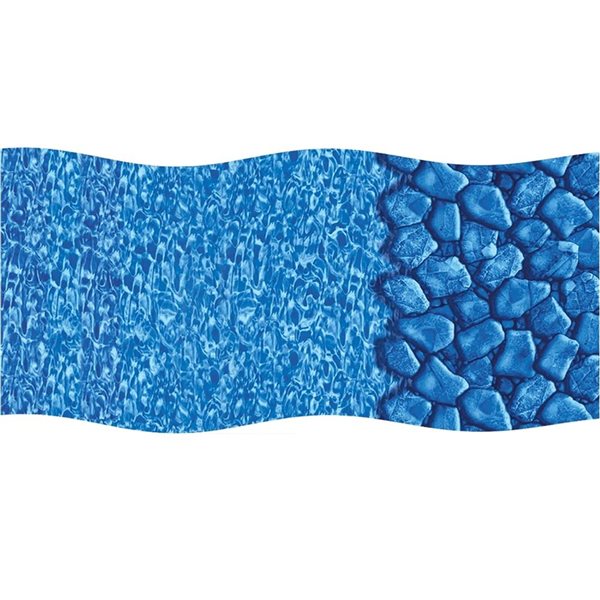 Swim Central Boulder Swirl 24‑ft Blue Round Overlap Above‑Ground Swimming Pool Liner