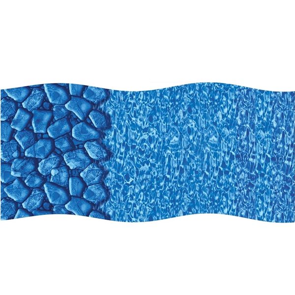 Swim Central Boulder Swirl 24‑ft Blue Round Overlap Above‑Ground Swimming Pool Liner