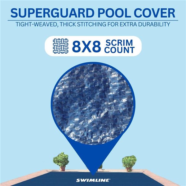 Swim Central 29‑ft Blue Rectangular In‑Ground Swimming Pool Winter Cover