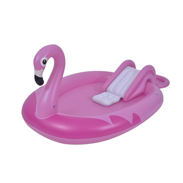 Pool Central 83‑in Inflatable Pink Flamingo Kiddie Pool with Sprayer