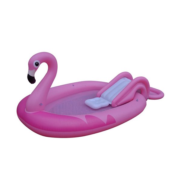 Pool Central 83‑in Inflatable Pink Flamingo Kiddie Pool with Sprayer