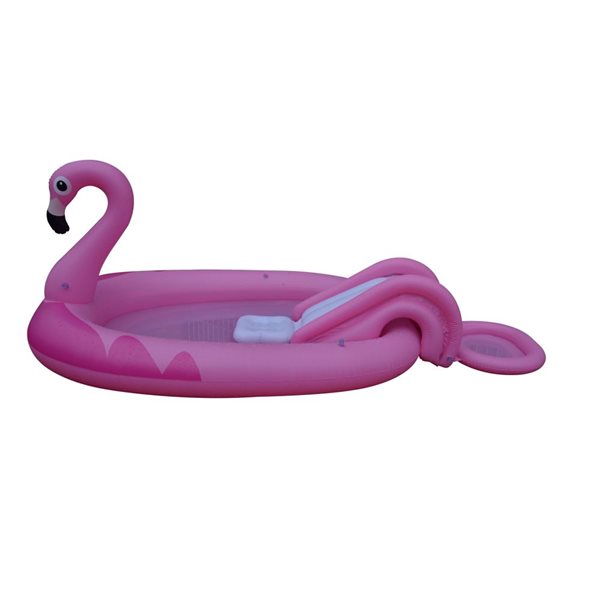 Pool Central 83‑in Inflatable Pink Flamingo Kiddie Pool with Sprayer