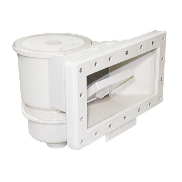 Swim Central 14.5‑in White HydroTools Wide‑Mouth Support Thru‑Wall Skimmer with Brace