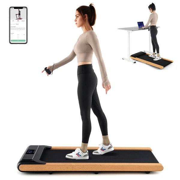 Costway 3-in-1 Walking Pad Under Desk Treadmill with Remote Smart APP Control and LED Display