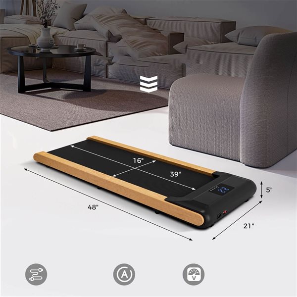 Costway 3-in-1 Walking Pad Under Desk Treadmill with Remote Smart APP Control and LED Display