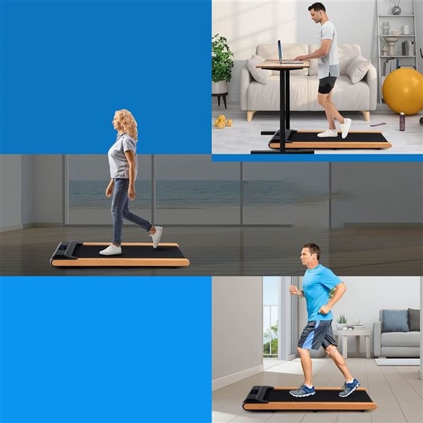 Costway 3-in-1 Walking Pad Under Desk Treadmill with Remote Smart APP Control and LED Display