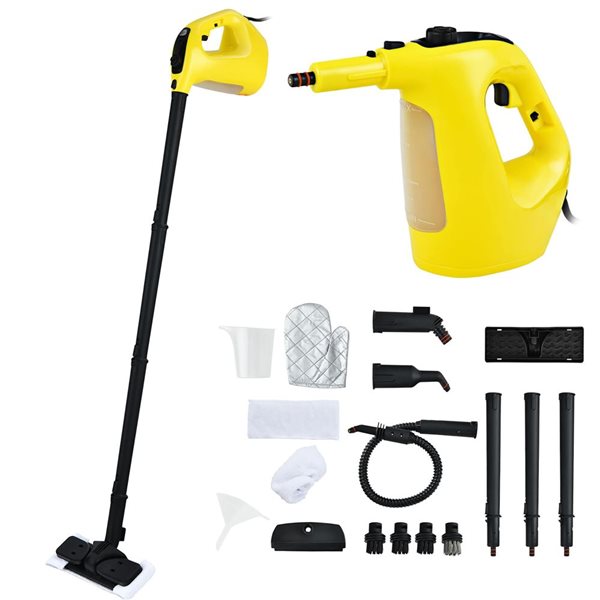 Costway 1400W Multipurpose Pressurized Steam Cleaner Mop Pieces Accessories - Yellow