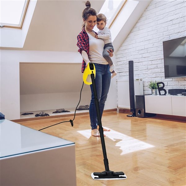 Costway 1400W Multipurpose Pressurized Steam Cleaner Mop Pieces Accessories - Yellow