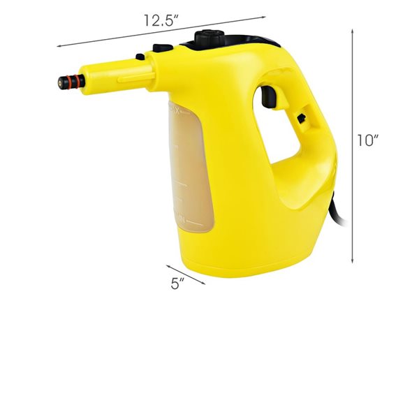 Costway 1400W Multipurpose Pressurized Steam Cleaner Mop Pieces Accessories - Yellow