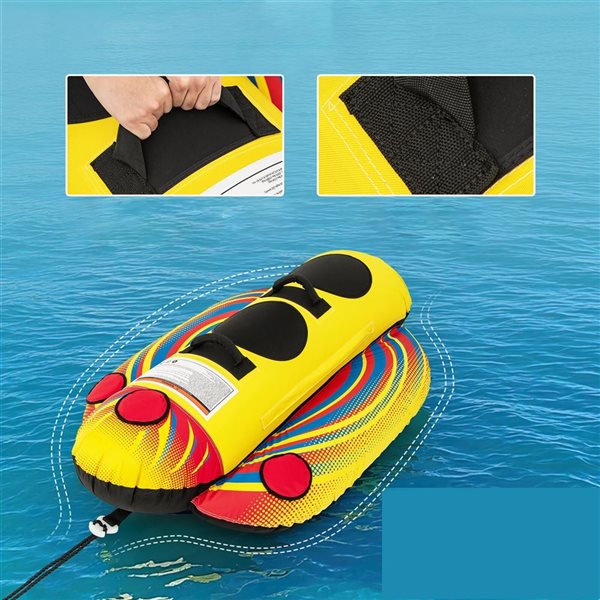 Costway 2 People Polyester Inflatable Banana Boat - Multicolour
