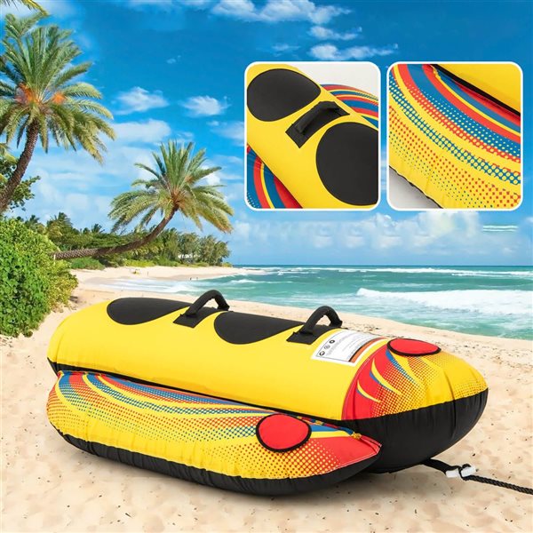 Costway 2 People Polyester Inflatable Banana Boat - Multicolour