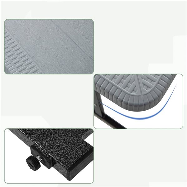 Costway 2-4 Person Rectangle Iron Picnic Table Bench Set - Grey