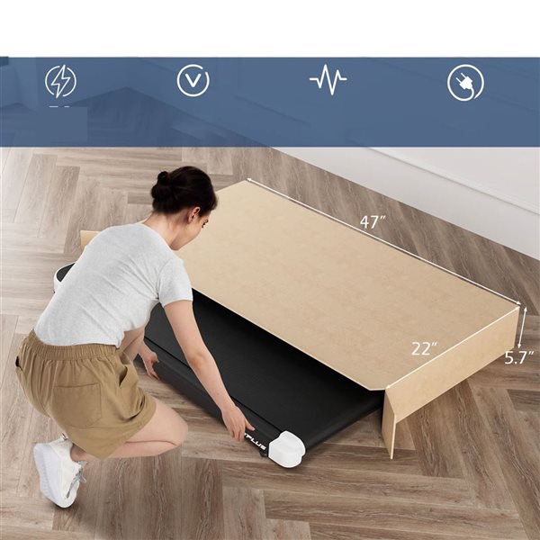 Costway 2.5 HP Under Desk Treadmill for Home and Office w/ Remote Control and LED Display - White/Black