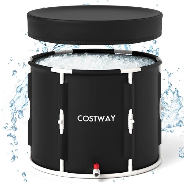 Costway Foldable Ice Bath Tub with Plunge Pool