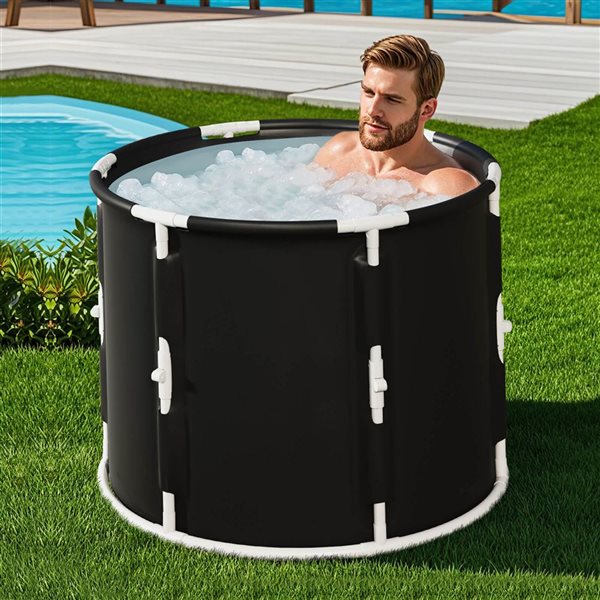 Costway Foldable Ice Bath Tub with Plunge Pool