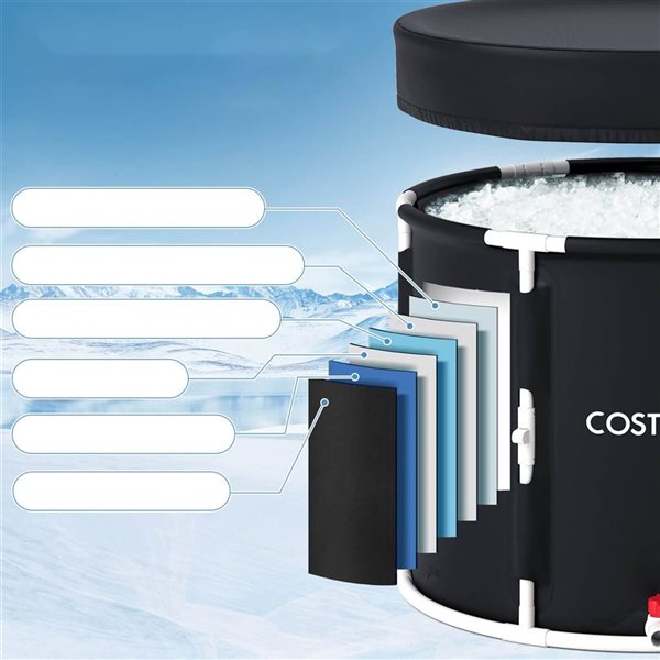 Costway Foldable Ice Bath Tub with Plunge Pool
