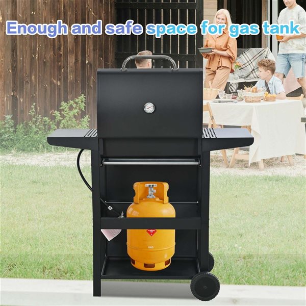 Clihome Silver and Black 3-Burner Propane Gas Grill