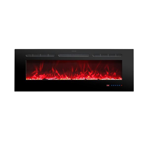Clihome 50-in Black Electric Fireplace
