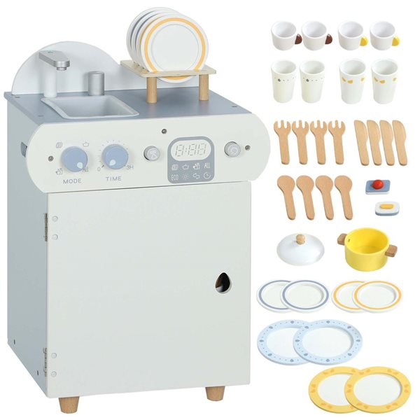 Lave vaisselle enfant et accessoires dinette - Jouet realiste, boutons fonctionnels, sons et lumieres - Set Jeu - Jeux - Jouets