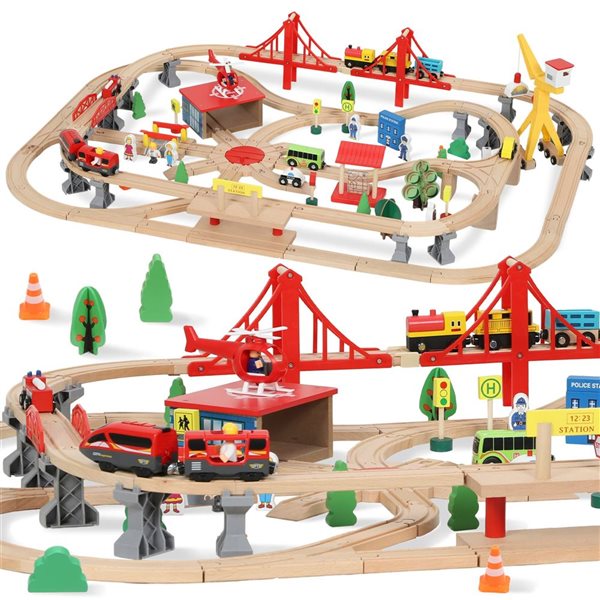 Ensemble Train Électrique 4 Pièces – Jouet Éducatif Pour Enfants 3 à 7 Ans – Cadeau Anniversaire Garçons Filles Avec Voies, Locomotives Et Accessoires
