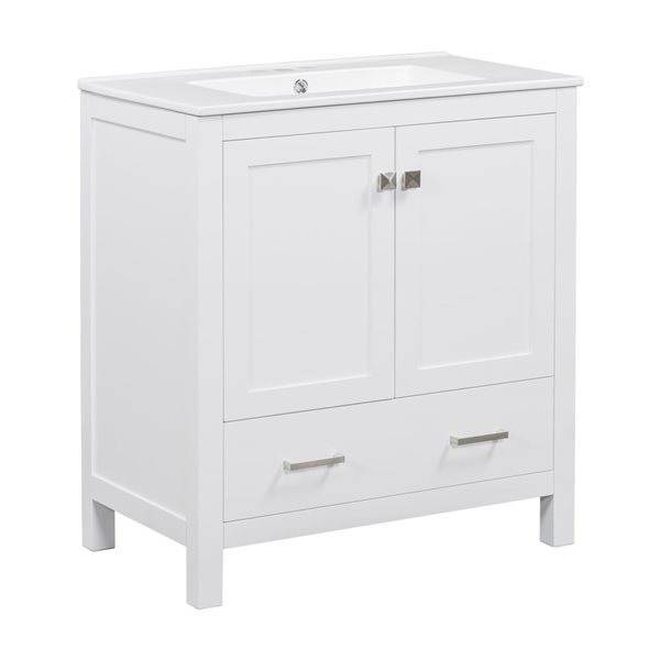 RAINLEX 60-in Bathroom Vanity w/ 2 Undermount Sinks + Solid Wood Cabinet and Soft-Close Doors - White