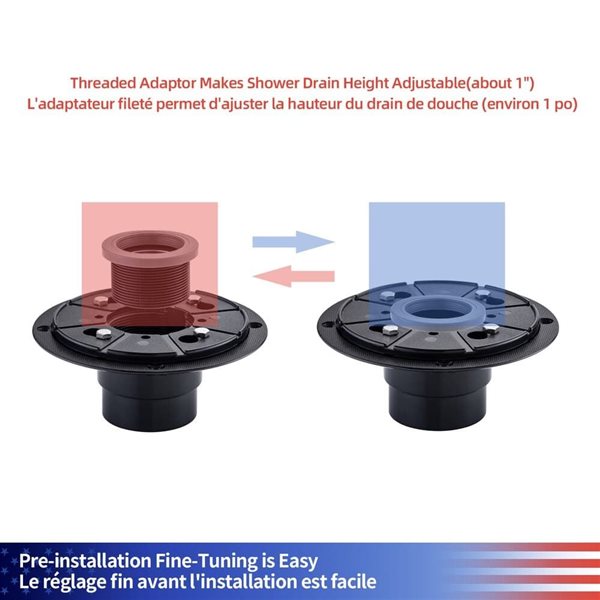 RAINLEX 6.5-in Round ABS Shower Drain Base - Black