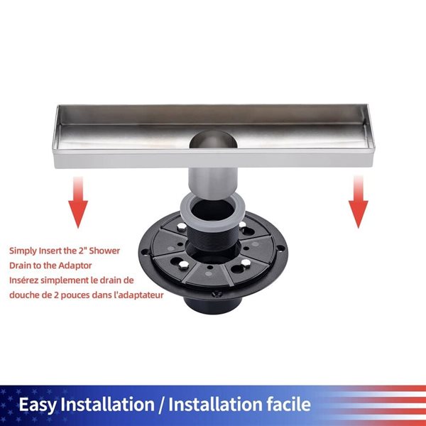 RAINLEX 6.5-in Round ABS Shower Drain Base - Black
