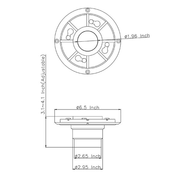 RAINLEX 6.5-in Round ABS Shower Drain Base - Black