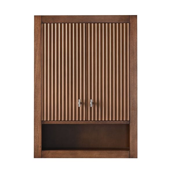Vanity Art 24 x 8 x 33-in Linear Walnut Bathroom Storage Wall Medicine Cabinet with Brushed Nickel Handle