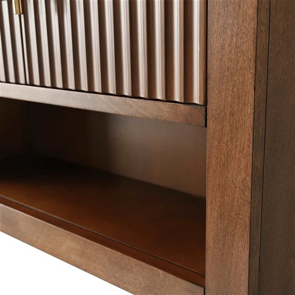 Vanity Art 24 x 8 x 33-in Linear Walnut Bathroom Storage Wall Medicine Cabinet with Brushed Nickel Handle