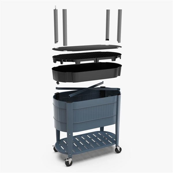 Permasteel Blue Elevated Garden Bed with EnGrow TrueSoil Technology